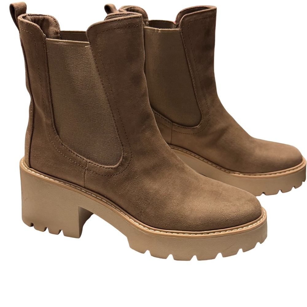 DV by Dolce Vita Tiffany Chelsea Boots | Taupe Suede - Picture 5 of 10